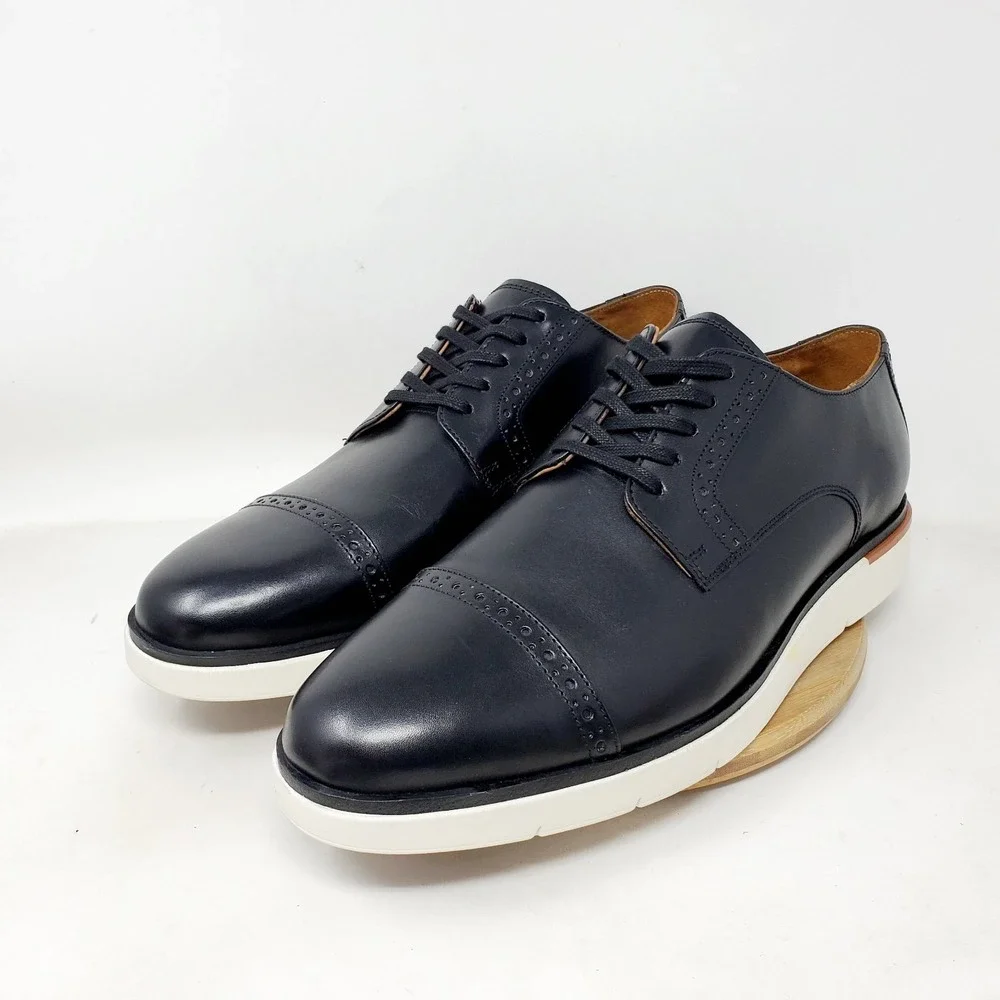 Allen Edmonds Caleb Shoes Men 12 D Black‎ Leather Hybrid Cap Toe Derby Sneaker